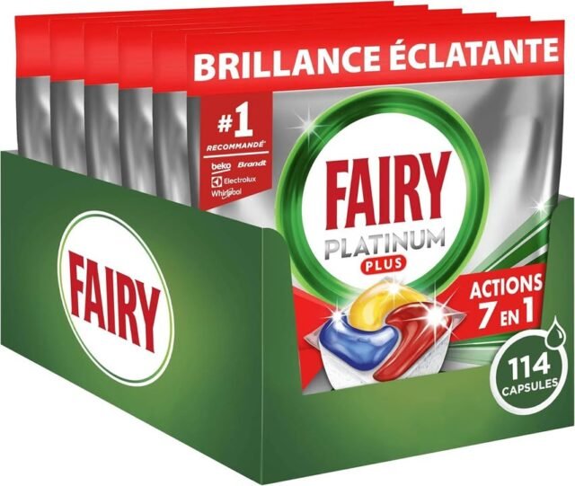 🔥 Au prix de 18.90€ au lieu de 31.50€ 

Fairy Platinum Plus Tablettes Lave-vaisselle Tout-en-1, 114 Tablettes (19x6), Parfum Citron, Technologie Anti-Terne 
https://amzlink.to/az0PKuq9jF9sq

#amazon #partenaire #remunéré
